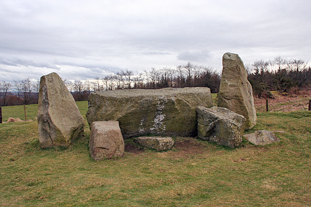 The great recumbent stone and tall flankers at East Aquhorthies